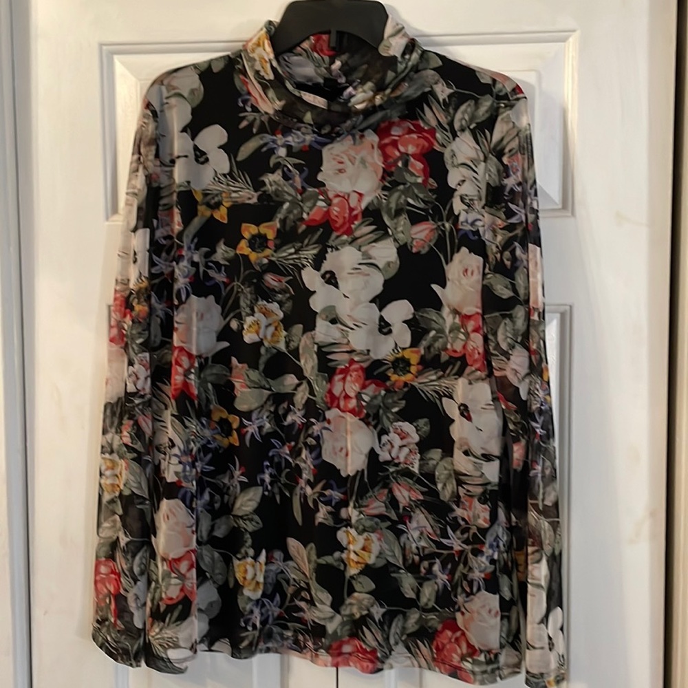 INC Mock Neck Blouse